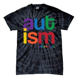 Autism Awareness Rainbow Letters Tie-Dye T-Shirt