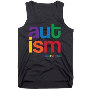 Autism Awareness Rainbow Letters Tank Top