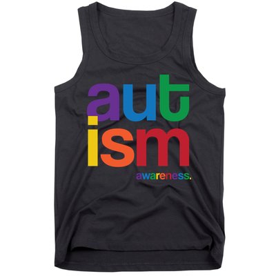 Autism Awareness Rainbow Letters Tank Top