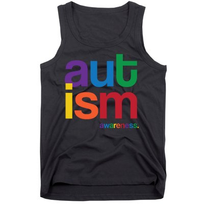 Autism Awareness Rainbow Letters Tank Top