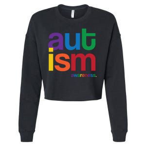 Autism Awareness Rainbow Letters Cropped Pullover Crew