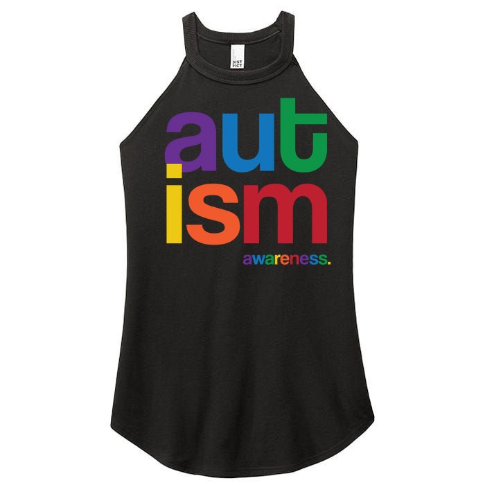 Autism Awareness Rainbow Letters Women’s Perfect Tri Rocker Tank