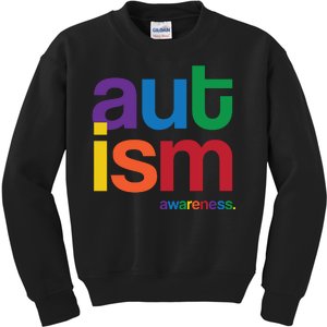 Autism Awareness Rainbow Letters Kids Sweatshirt