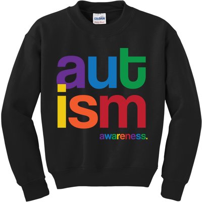 Autism Awareness Rainbow Letters Kids Sweatshirt