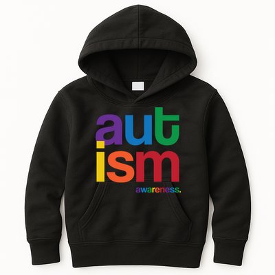 Autism Awareness Rainbow Letters Kids Hoodie