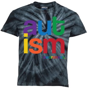 Autism Awareness Rainbow Letters Kids Tie-Dye T-Shirt