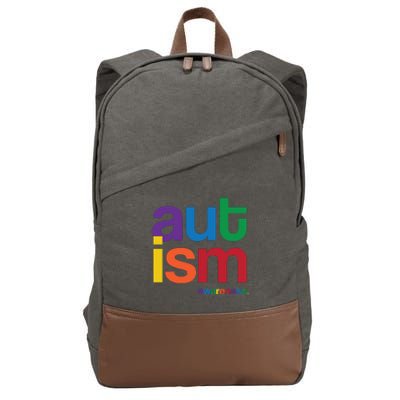 Autism Awareness Rainbow Letters Cotton Canvas Backpack