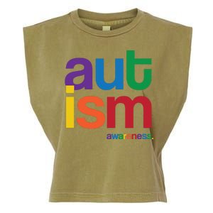 Autism Awareness Rainbow Letters Garment-Dyed Women's Muscle Tee