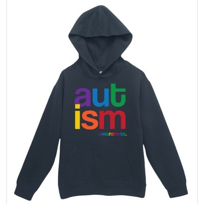 Autism Awareness Rainbow Letters Urban Pullover Hoodie