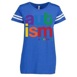 Autism Awareness Rainbow Letters Enza Ladies Jersey Football T-Shirt