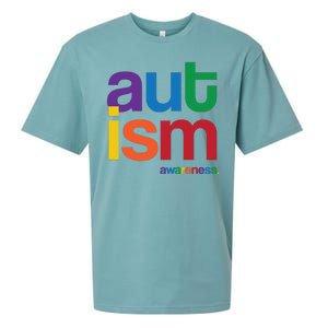 Autism Awareness Rainbow Letters Sueded Cloud Jersey T-Shirt