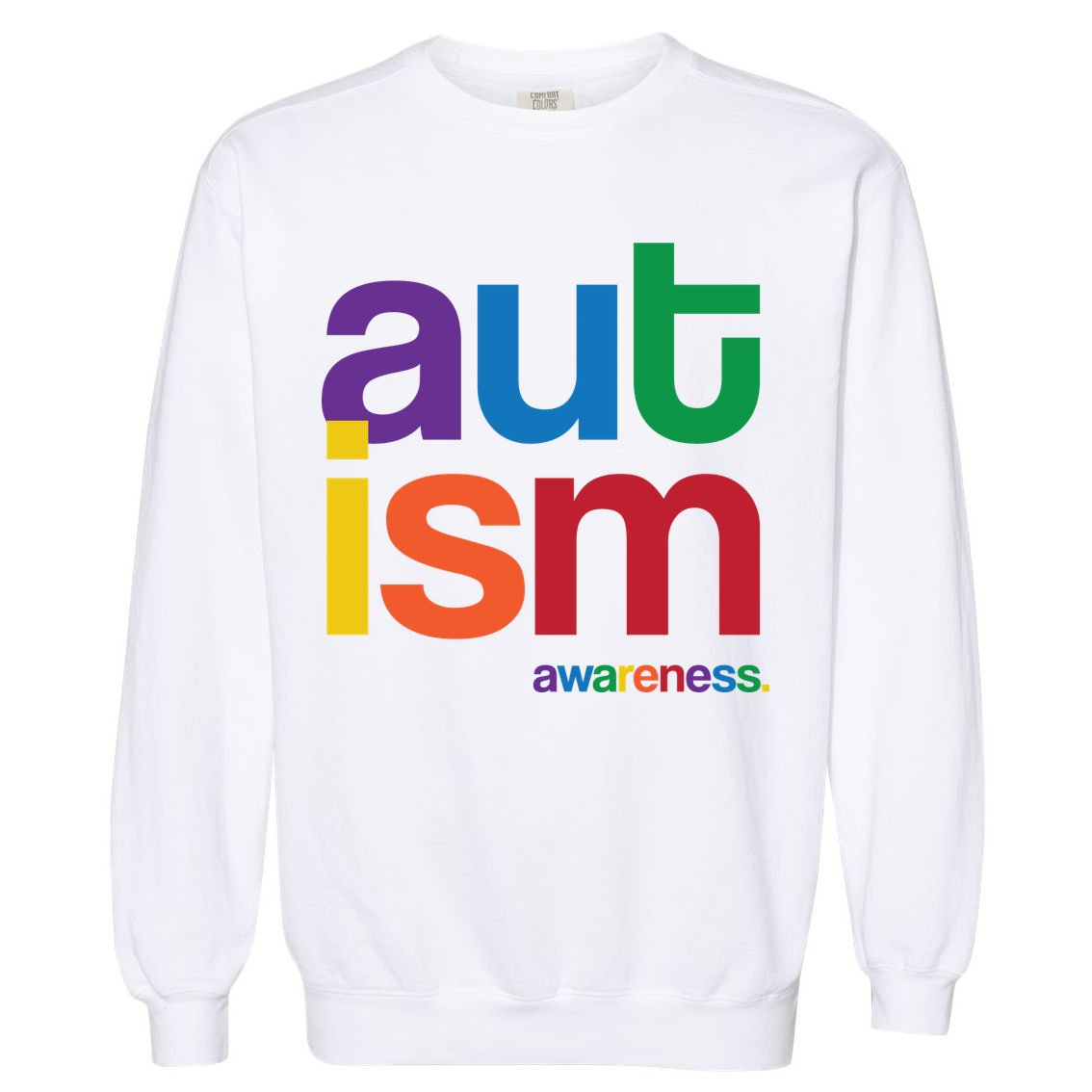 Autism Awareness Rainbow Letters Garment-Dyed Sweatshirt