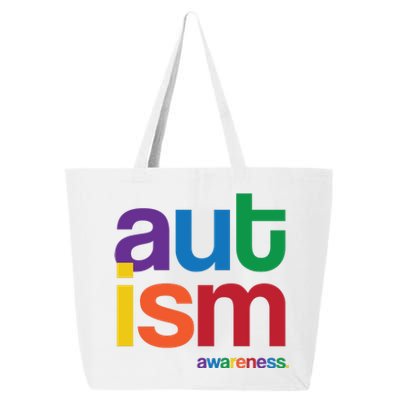 Autism Awareness Rainbow Letters 25L Jumbo Tote