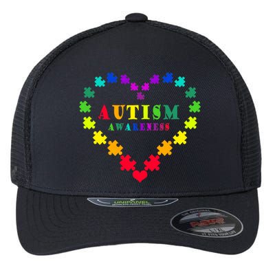 Autism Awareness Rainbow Puzzles Of Love Flexfit Unipanel Trucker Cap