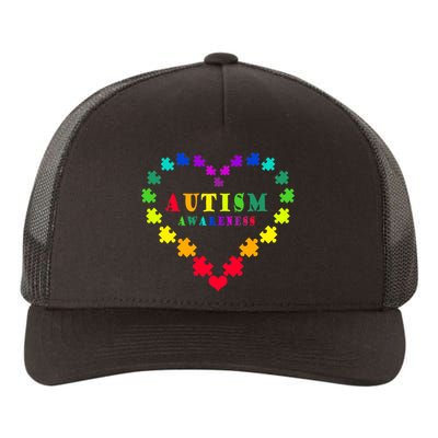 Autism Awareness Rainbow Puzzles Of Love Yupoong Adult 5-Panel Trucker Hat