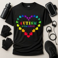Autism Awareness Rainbow Puzzles Of Love Cooling Performance Crew T-Shirt