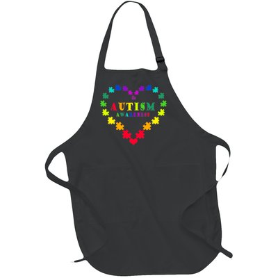 Autism Awareness Rainbow Puzzles Of Love Full-Length Apron With Pockets