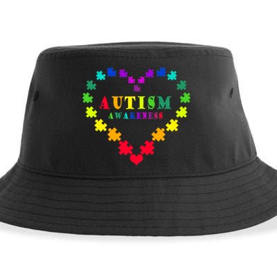 Autism Awareness Rainbow Puzzles Of Love Sustainable Bucket Hat