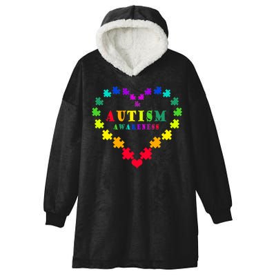 Autism Awareness Rainbow Puzzles Of Love Hooded Wearable Blanket