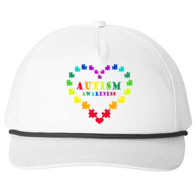 Autism Awareness Rainbow Puzzles Of Love Snapback Five-Panel Rope Hat