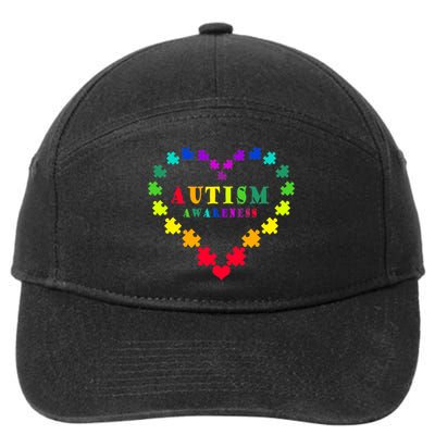 Autism Awareness Rainbow Puzzles Of Love 7-Panel Snapback Hat