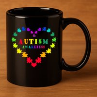 Autism Awareness Rainbow Puzzles Of Love 11oz C Handle Ceramic Mug