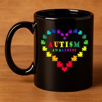 Autism Awareness Rainbow Puzzles Of Love 11oz C Handle Ceramic Mug