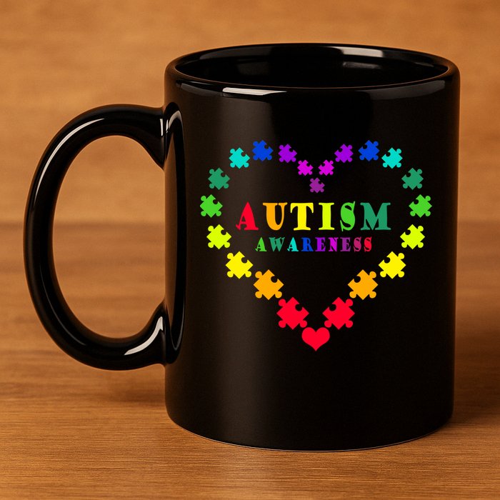 Autism Awareness Rainbow Puzzles Of Love 11oz C Handle Ceramic Mug