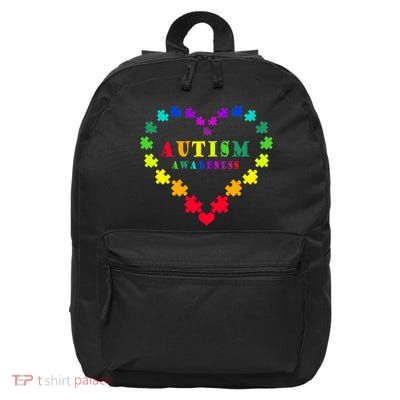 Autism Awareness Rainbow Puzzles Of Love 16 in Basic Backpack