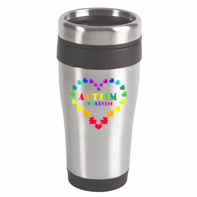 Autism Awareness Rainbow Puzzles Of Love 16oz Travel Tumbler