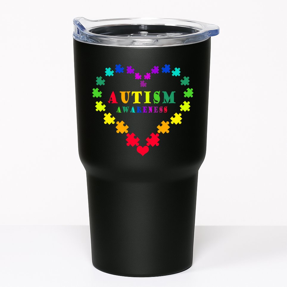Autism Awareness Rainbow Puzzles Of Love Tumbler