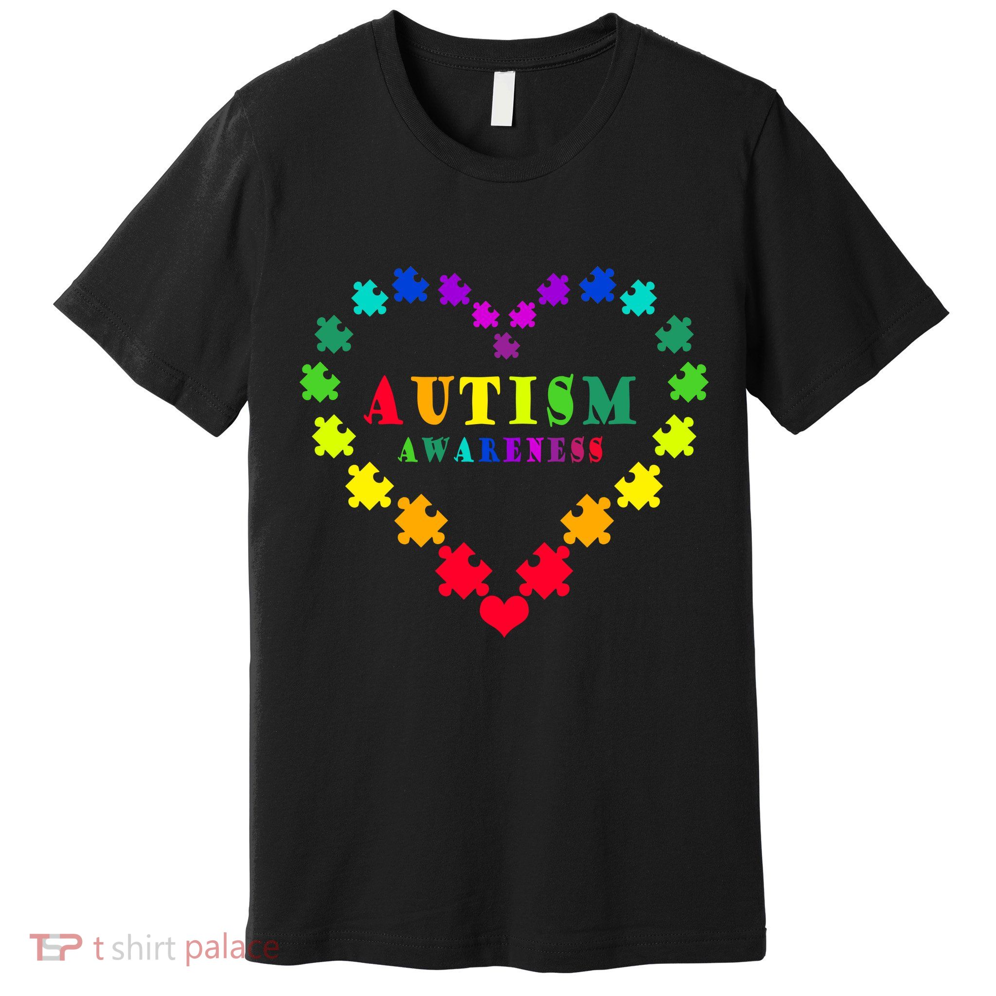 Autism Awareness Rainbow Puzzles Of Love Premium T-Shirt