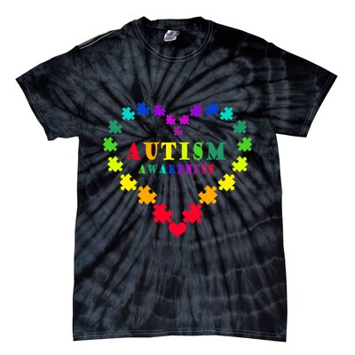 Autism Awareness Rainbow Puzzles Of Love Tie-Dye T-Shirt