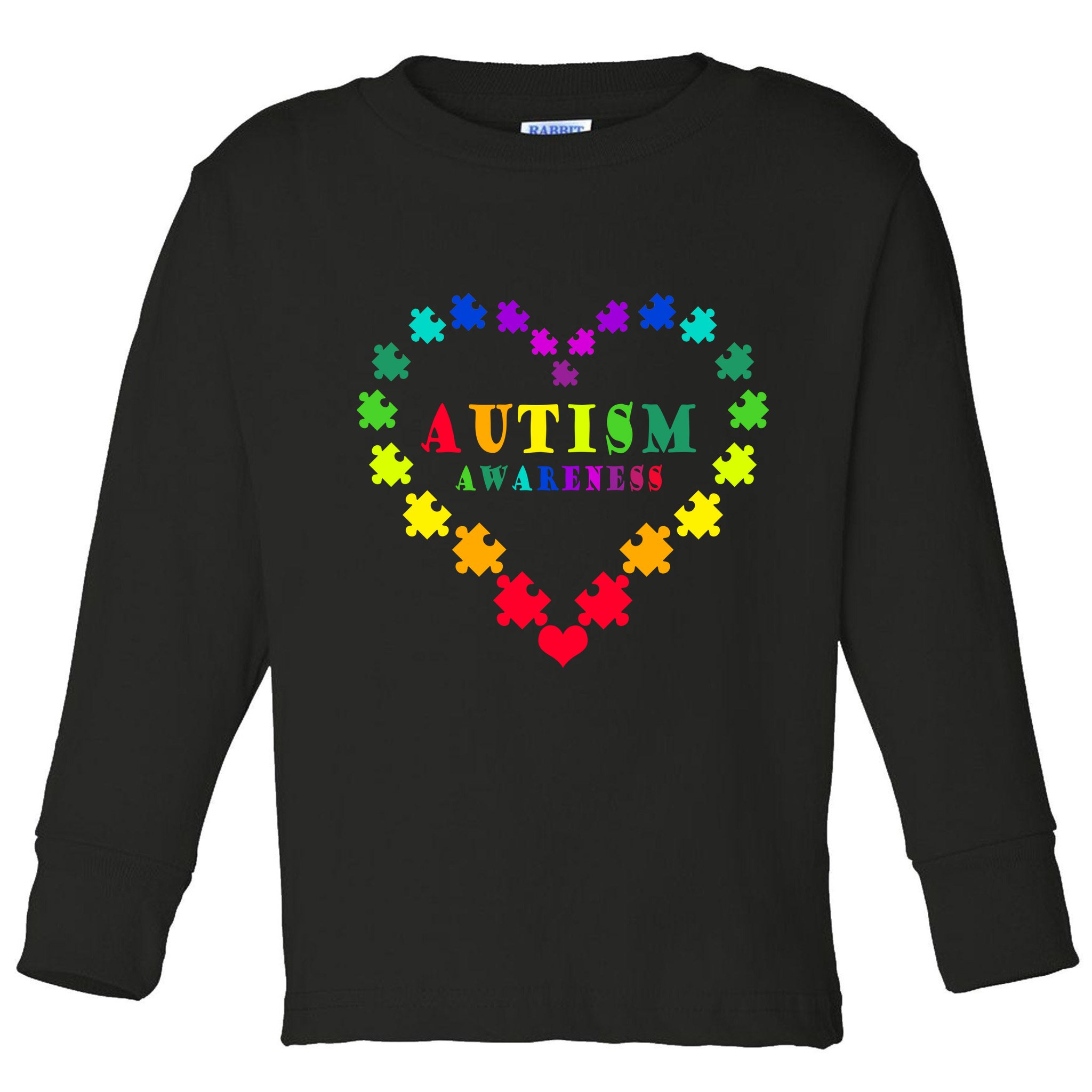 Autism Awareness Rainbow Puzzles Of Love Toddler Long Sleeve Shirt