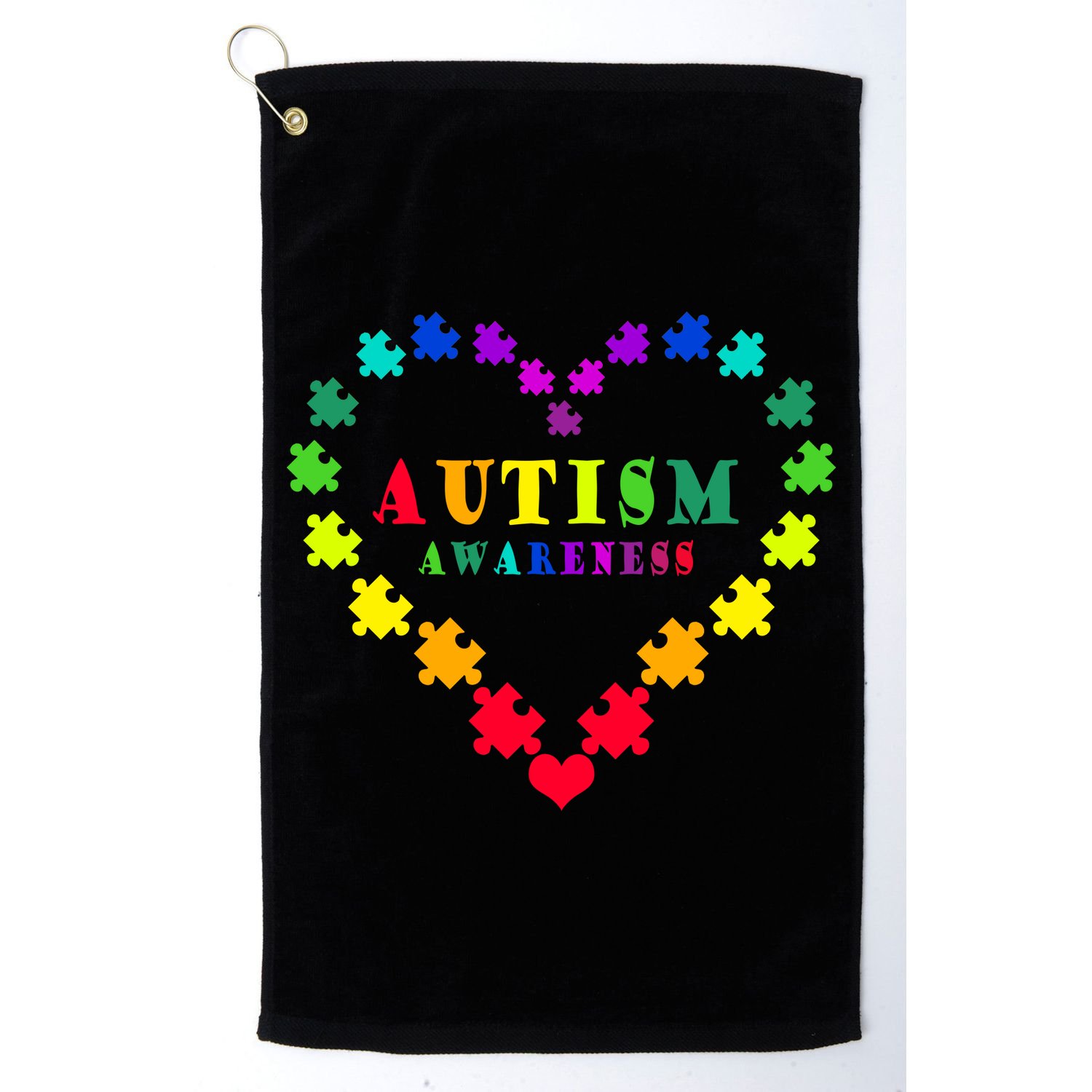 Autism Awareness Rainbow Puzzles Of Love Golf Towel