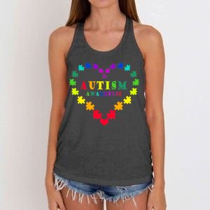 Autism Awareness Rainbow Puzzles Of Love Women's Knotted Racerback Tank