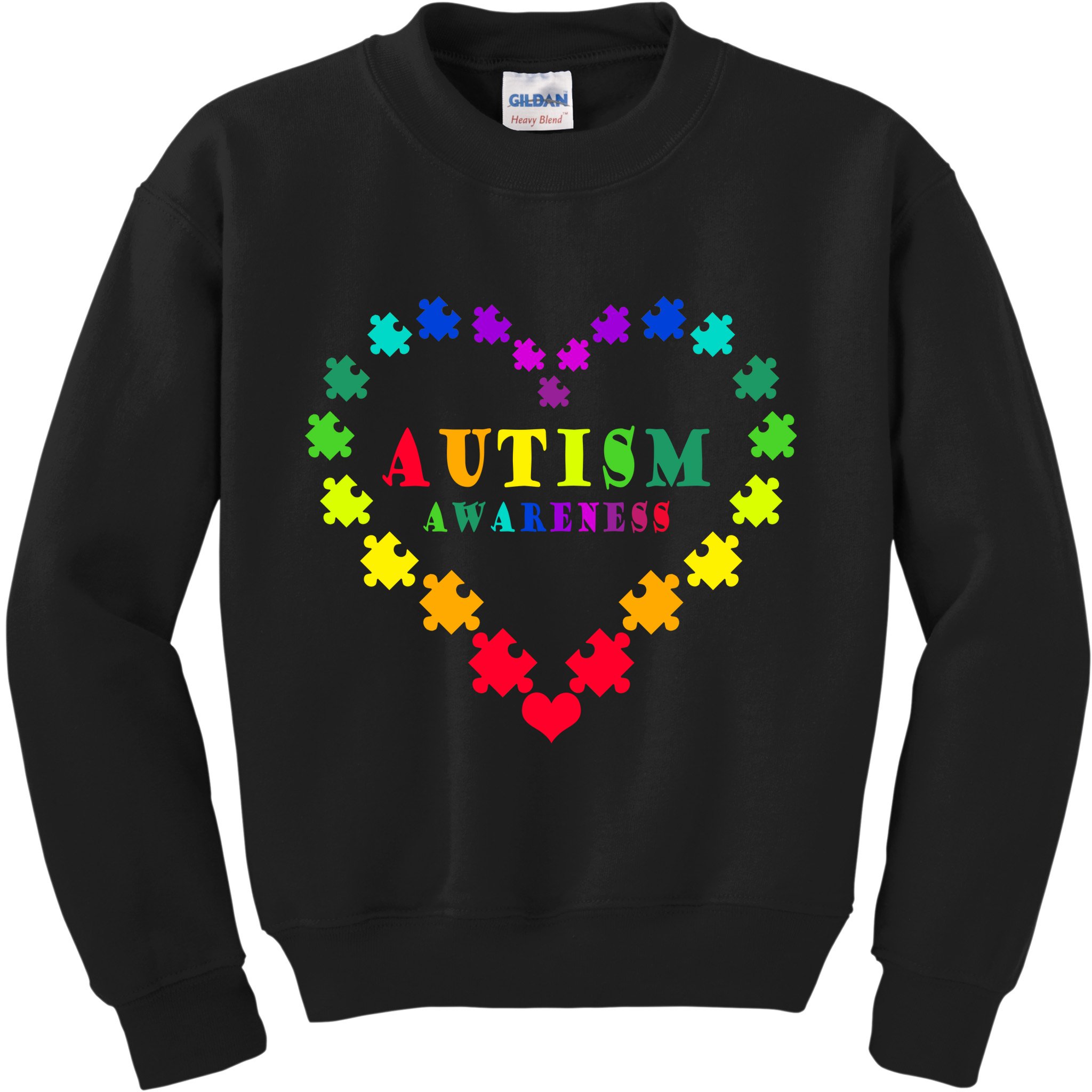 Autism Awareness Rainbow Puzzles Of Love Kids Sweatshirt