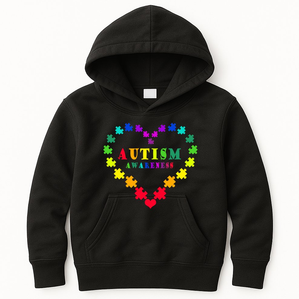 Autism Awareness Rainbow Puzzles Of Love Kids Hoodie