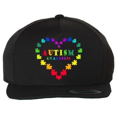 Autism Awareness Rainbow Puzzles Of Love Wool Snapback Cap