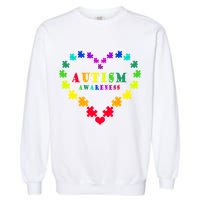 Autism Awareness Rainbow Puzzles Of Love Garment-Dyed Sweatshirt