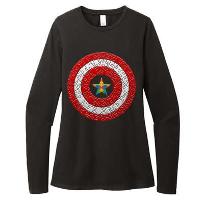 Autism Awareness Star Hero Shield Womens CVC Long Sleeve Shirt