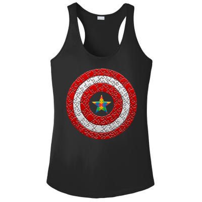 Autism Awareness Star Hero Shield Ladies PosiCharge Competitor Racerback Tank