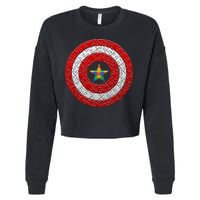 Autism Awareness Star Hero Shield Cropped Pullover Crew