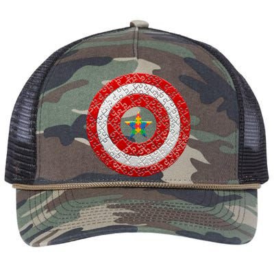 Autism Awareness Star Hero Shield Retro Rope Trucker Hat Cap