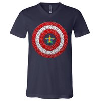 Autism Awareness Star Hero Shield V-Neck T-Shirt