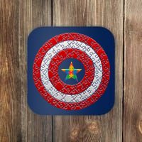 Autism Awareness Star Hero Shield Coaster