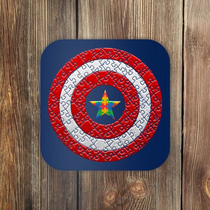 Autism Awareness Star Hero Shield Coaster