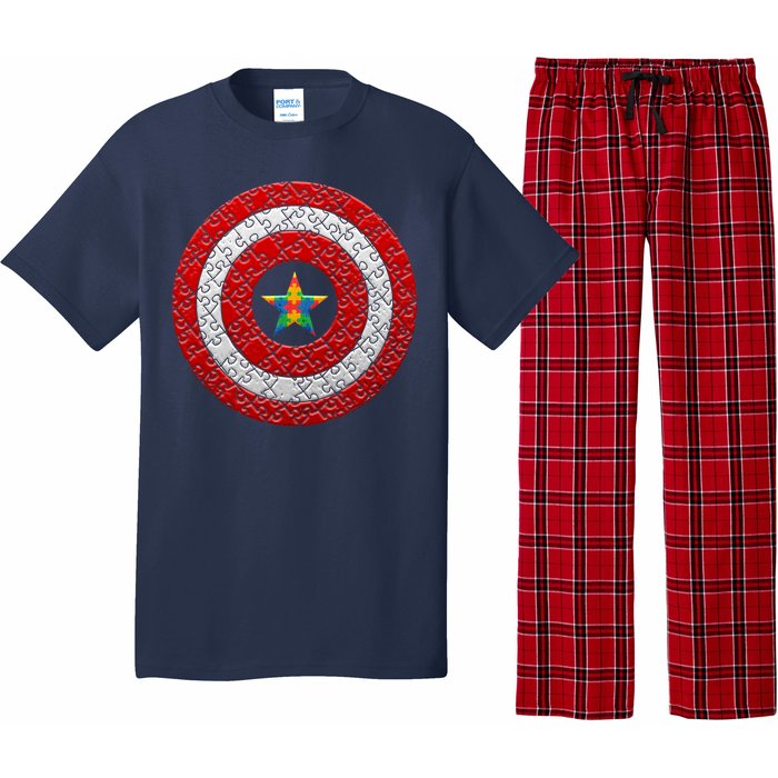 Autism Awareness Star Hero Shield Pajama Set