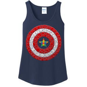 Autism Awareness Star Hero Shield Ladies Essential Tank