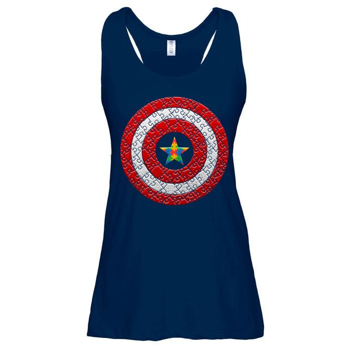 Autism Awareness Star Hero Shield Ladies Essential Flowy Tank